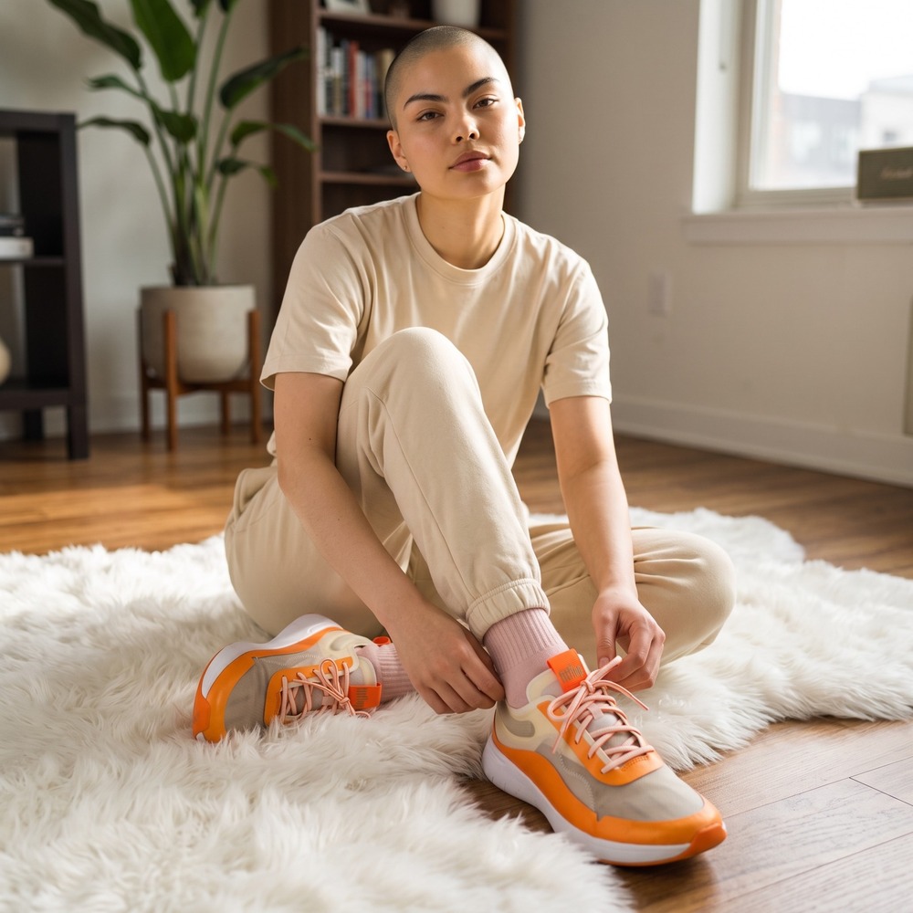 FitFlop Brianna Translucent Sneakers Orange Beige Mesh Low Top Womens Size 7